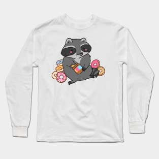 raccoon and donuts Long Sleeve T-Shirt